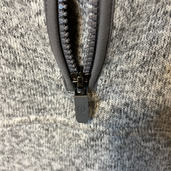 Lululemon half-zip scuba hoodie knit pullover, kangaroo pocket, light grey, 8 - Picture 3 of 7